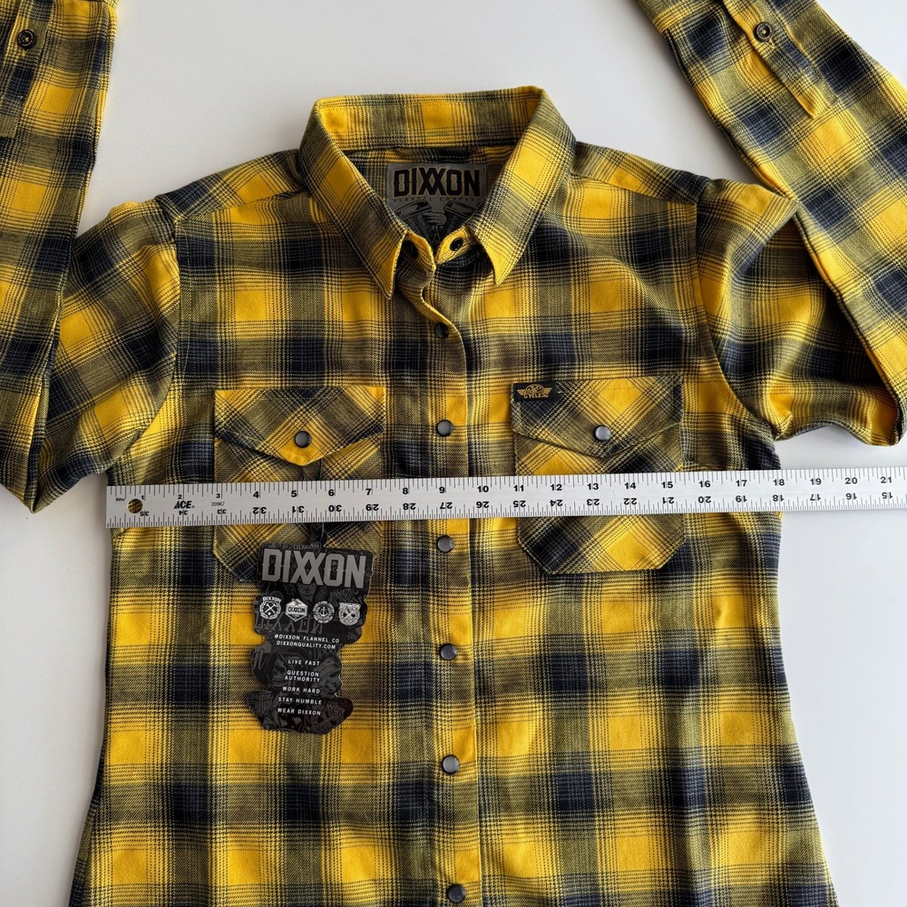 Dixxon NWT Parham Panhead J & P Cycles Bumblebee Flannel Snap Up Shirt M - Picture 9 of 11